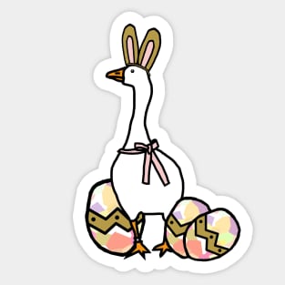 Funny Easter Bunny Ears on Gaming Goose Sticker